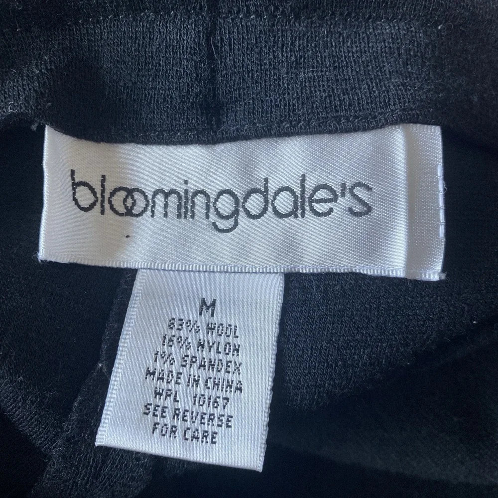 Bloomingdales Black‎ Wool Blend Dress Pants Women's Sz Medium Flat Front